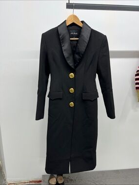 Nana Jacqueline Black Long Trench Coat
